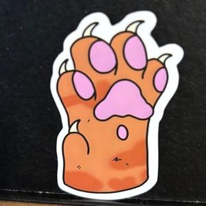 ORANGE CAT PAW/ CLAW STICKER